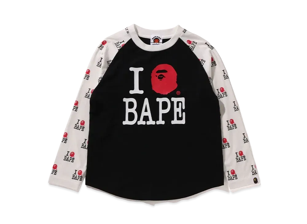 A BATHING APE I Love Bape Raglan LS Tee "Black"