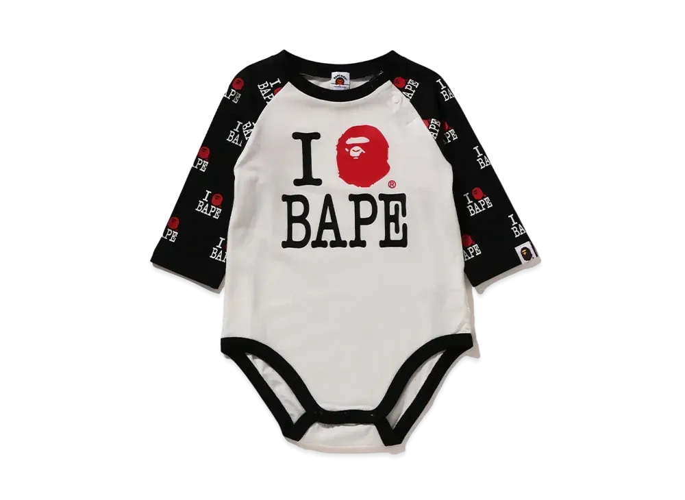 A BATHING APE I Love Bape Baby Bodysuit "White"