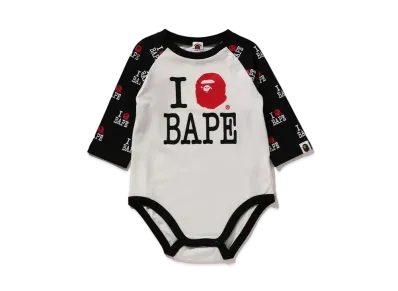 A BATHING APE I Love Bape Baby Bodysuit "White"