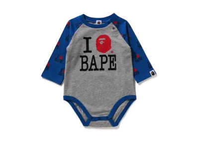 A BATHING APE I Love Bape Baby Bodysuit "Gray"