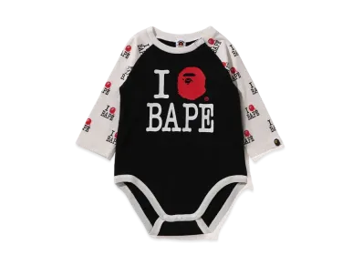 A BATHING APE I Love Bape Baby Bodysuit "Black"