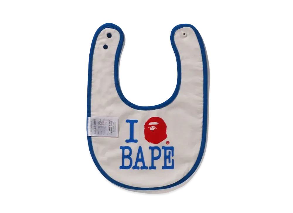 A BATHING APE I Love Bape Reversible Bib "Yellow"