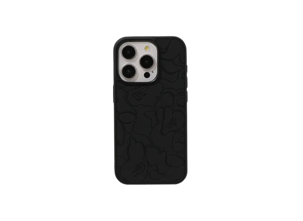 A BATHING APE Abc Line Camo Embossed Case For Iphone 15 Pro "Black"