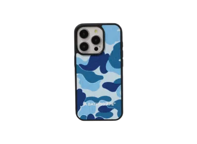 A BATHING APE Abc Camo Cloth Fabric Case For Iphone 15 Pro "Blue"