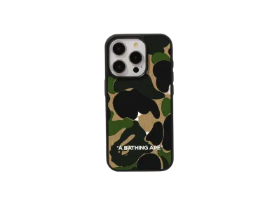 A BATHING APE Abc Camo Cloth Fabric Case For Iphone 15 Pro Max "Green"