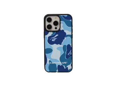A BATHING APE Abc Camo Cloth Fabric Case For Iphone 15 Pro Max "Blue"
