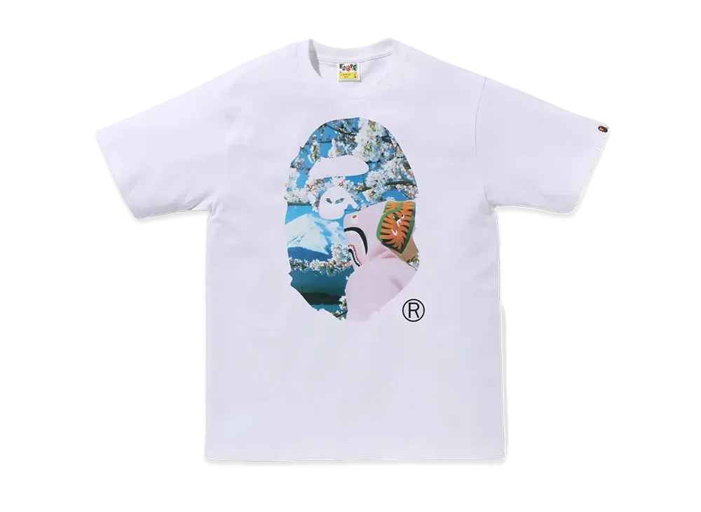 A BATHING APE Sakura Ape Head Photo Tee #1 "White"