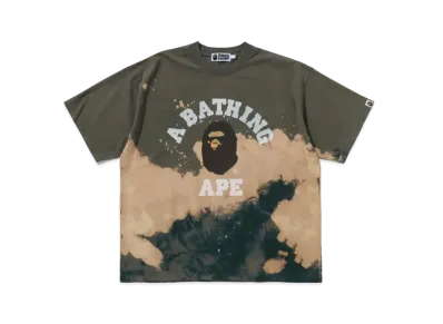A BATHING APE Tie Dye College Relaxed Fit Tee "Beige"