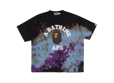 A BATHING APE Tie Dye College Relaxed Fit Tee "Black"