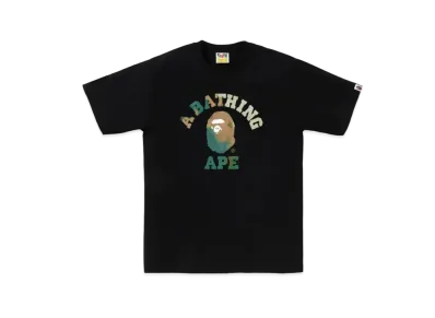 A BATHING APE Tie Dye College Tee "Black Beige"