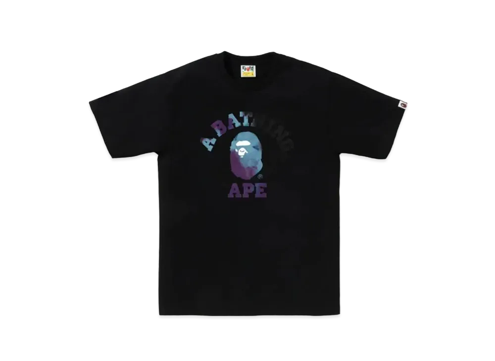 A BATHING APE Tie Dye College Tee "Black"