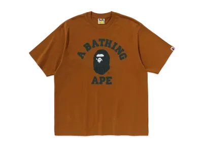 A BATHING APE College Relaxed Fit Tee "Brown"