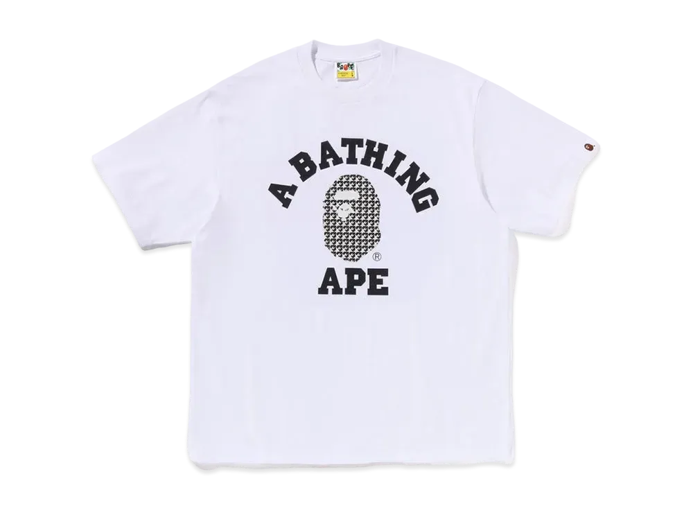A BATHING APE College Relaxed Fit Tee "White"