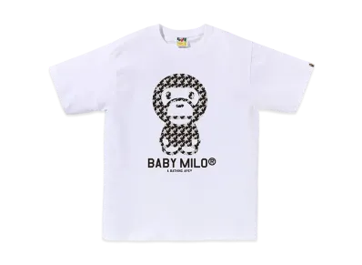A BATHING APE Baby Milo Tee "White/black"