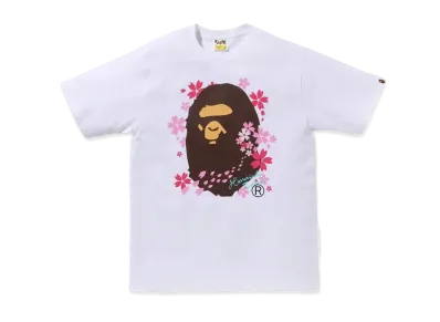 A BATHING APE Sakura Ape Head Tee "White"