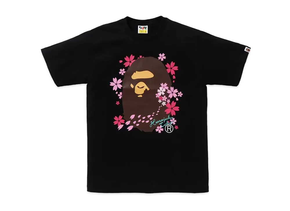 A BATHING APE Sakura Ape Head Tee "Black"