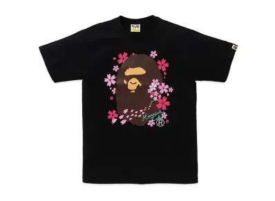 A BATHING APE Sakura Ape Head Tee "Black"