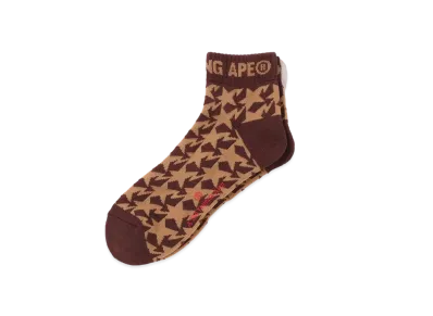 A BATHING APE Jacquard Short Socks "Brown"