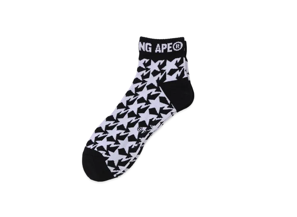 A BATHING APE Jacquard Short Socks "Black"