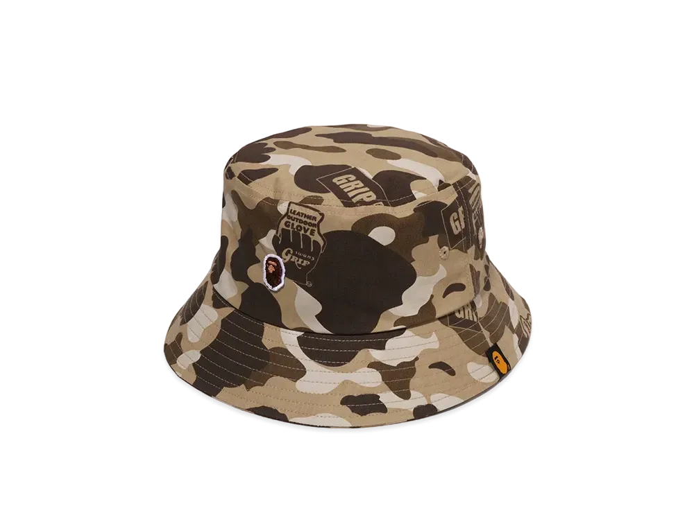 A BATHING APE x GRIP SWANY Camo Fireproof Bucket Hat "Beige"