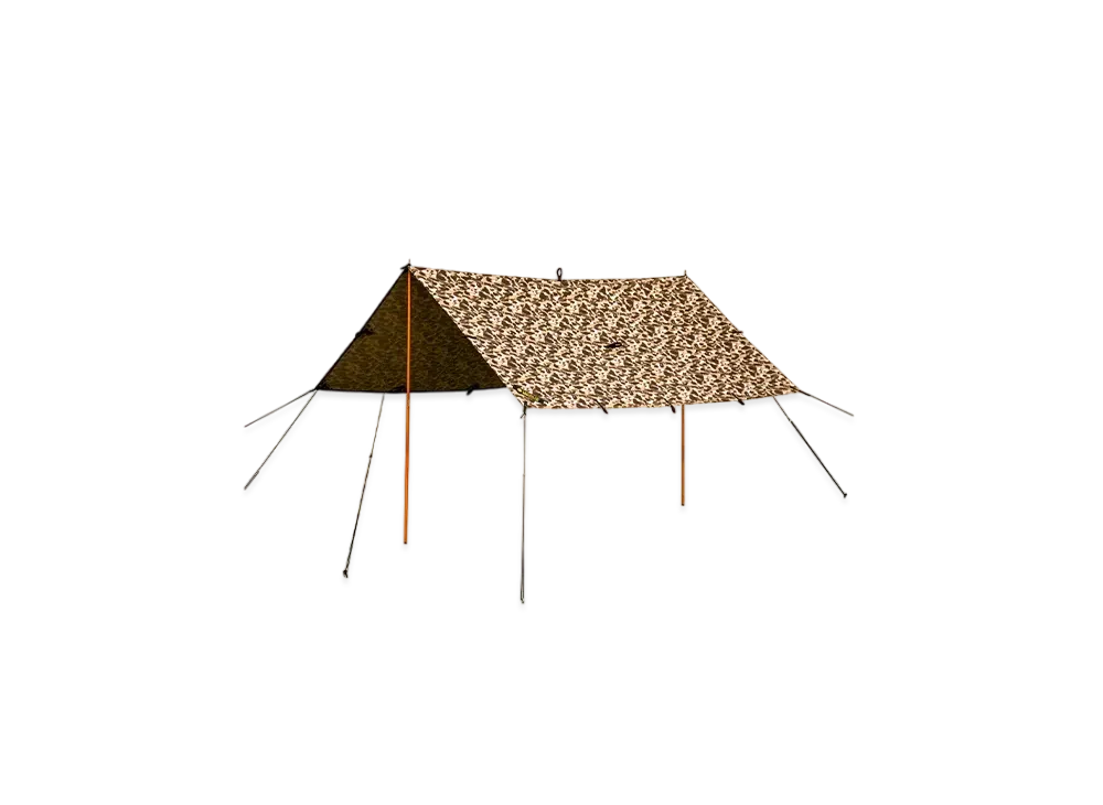 A BATHING APE x GRIP SWANY Camo Fireproof Tarp "Beige"