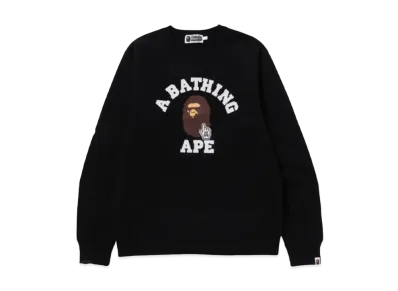 A BATHING APE Go Ape Pointer College Crewneck "Black"