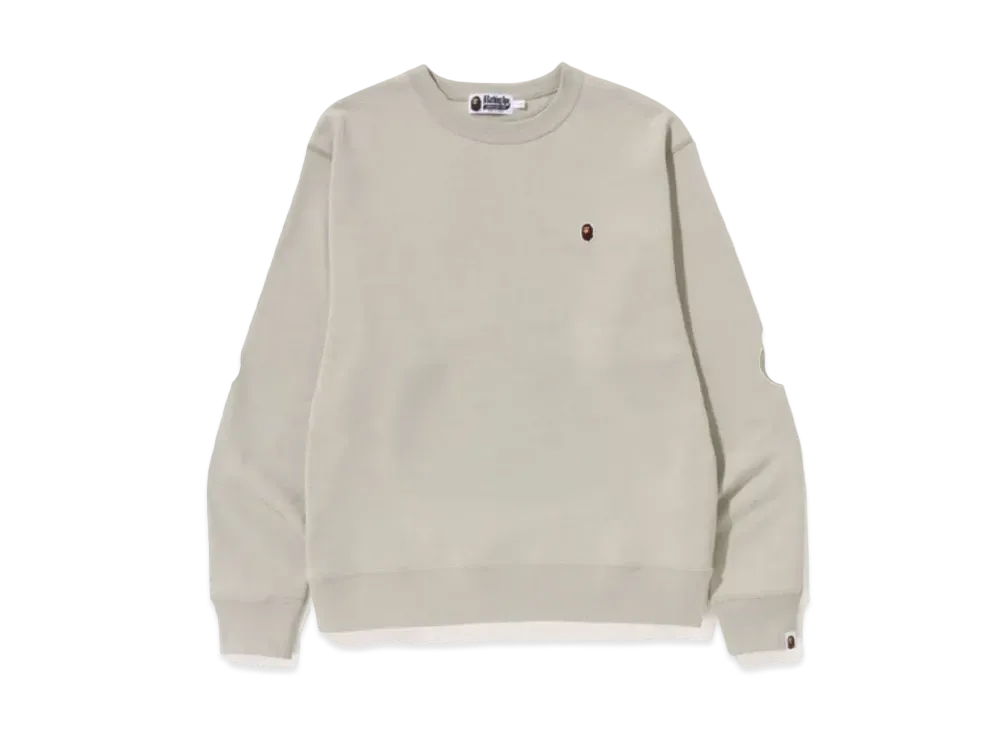 A BATHING APE Ape Head One Point Relaxed Fit Crewneck M "Beige"