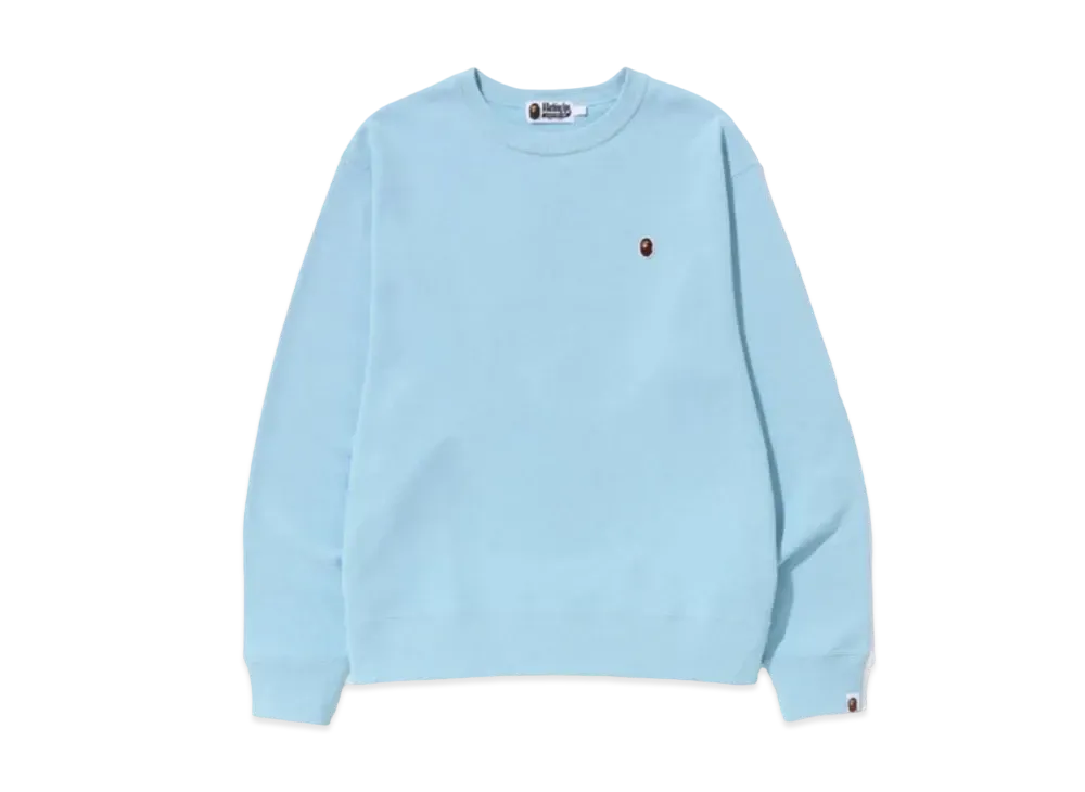 A BATHING APE Ape Head One Point Relaxed Fit Crewneck M "Sax Blue"