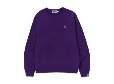 A BATHING APE Ape Head One Point Relaxed Fit Crewneck M "Purple"