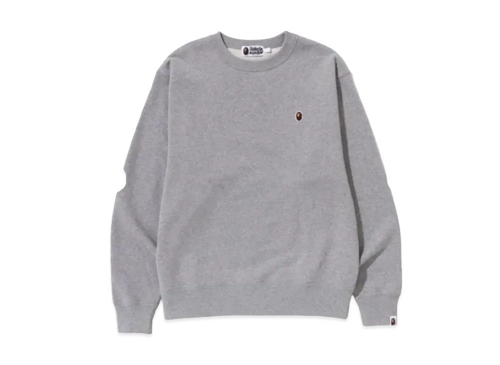 A BATHING APE Ape Head One Point Relaxed Fit Crewneck M "Gray"
