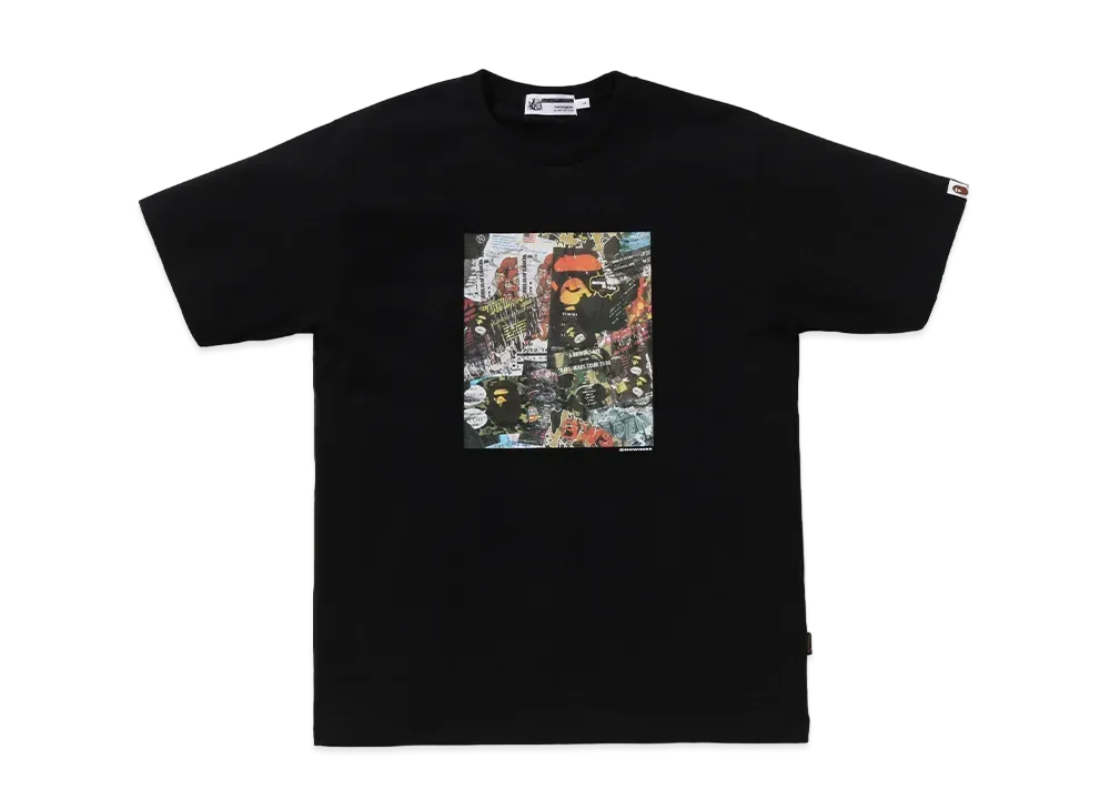A BATHING APE Flyer Pattern Print Tee "Black"