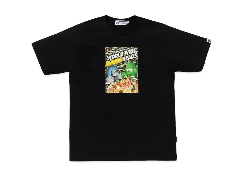 A BATHING APE Heads Flyer Tee "Black"