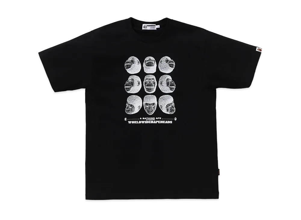 A BATHING APE Polygon Ape Head Tee "Black"