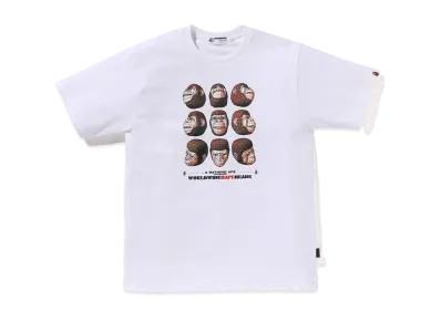 A BATHING APE Polygon Ape Head Tee "White"
