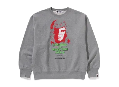 A BATHING APE Horror Relaxed Fit Crewneck Sweatshirt "Gray"