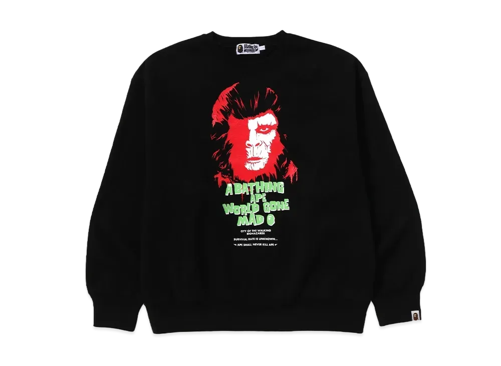 A BATHING APE Horror Relaxed Fit Crewneck Sweatshirt "Black"