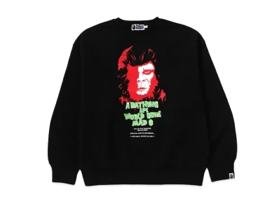 A BATHING APE Horror Relaxed Fit Crewneck Sweatshirt "Black"