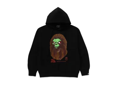 A BATHING APE Horror Mad Face Relaxed Fit Pullover Hoodie "Black"
