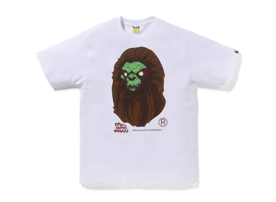 A BATHING APE Horror Mad Face Tee "White"