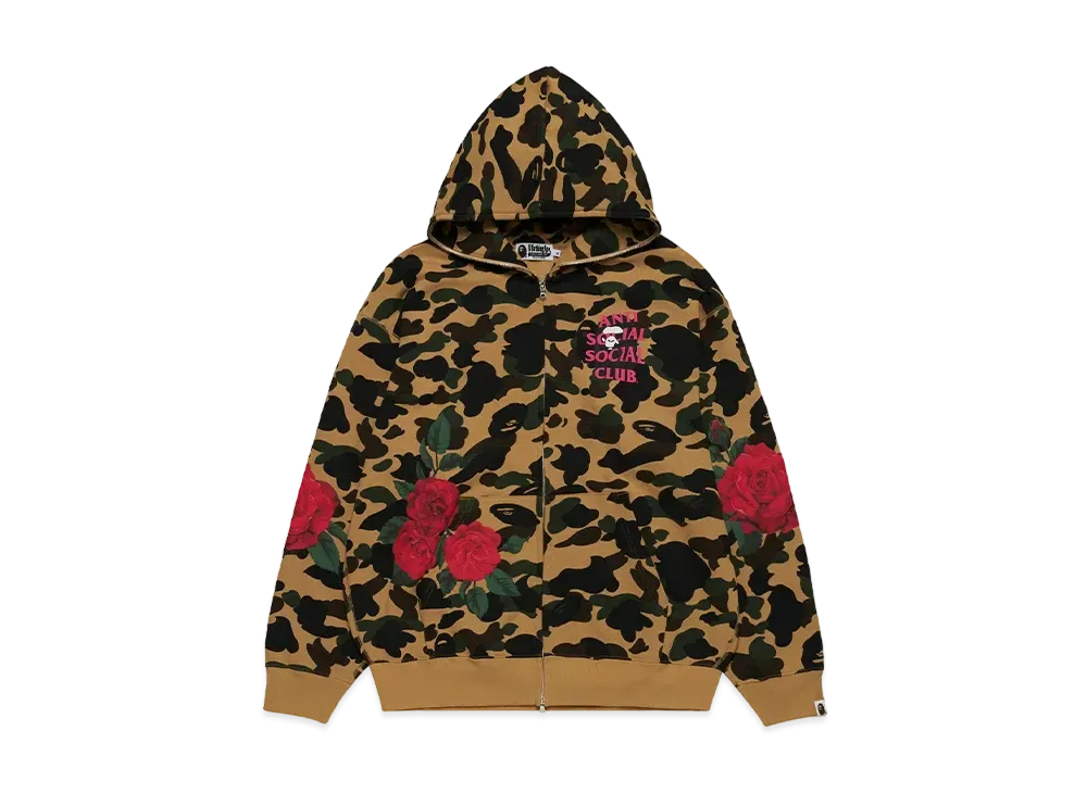 A BATHING APE x ANTI SOCIAL SOCIAL CLUB Assc Full Zip Hoodie "Yellow"