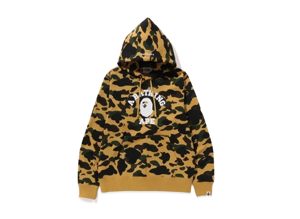 アベイシングエイプ 1st カモ カレッジ プルオーバーパーカー "イエロー"