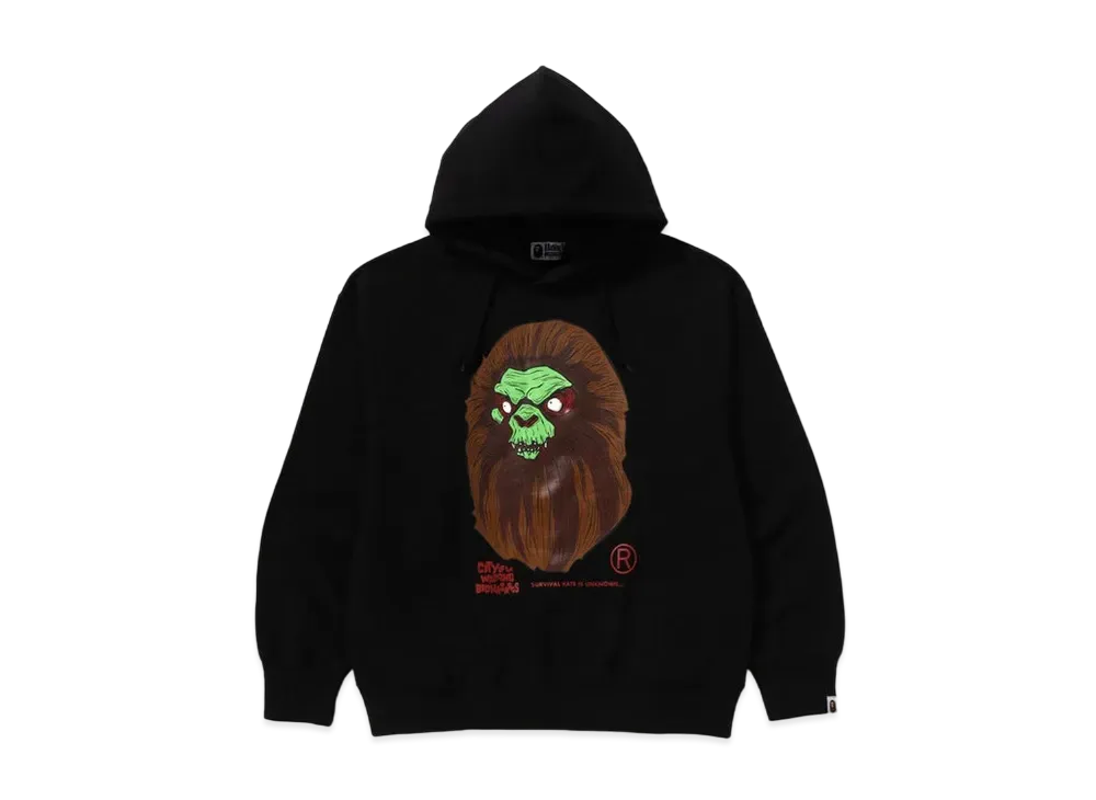 A BATHING APE Bape Horror Mad Face Relaxed Fit Pullover Hoodie "Black"