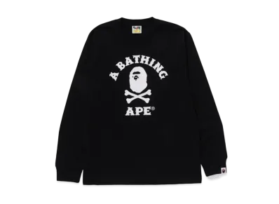 A BATHING APE Ape Crossbone College Ls Tee "Black"