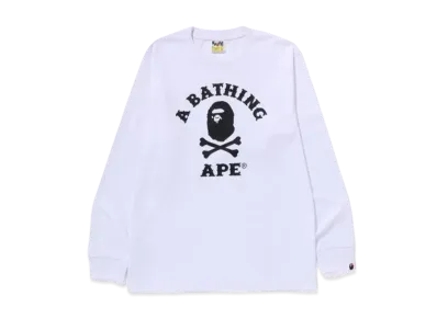 A BATHING APE Ape Crossbone College Ls Tee "White"