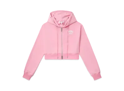 A BATHING APE Zip Up Crop Hoodie "Pink"