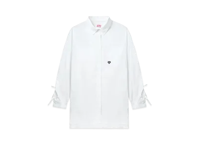 A BATHING APE Drawstring Details Boyfriend Shirt "White"