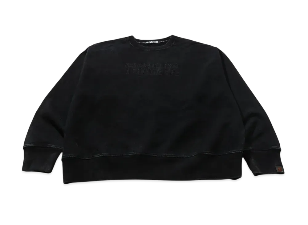 A BATHING APE x mastermind JAPAN Garment Dye Relaxed Fit Crewneck Sweatshirt "Black"