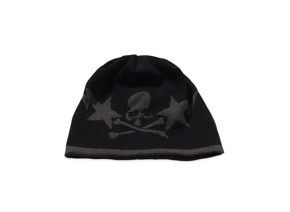 A BATHING APE x mastermind JAPAN Logo Knit Cap "Black"