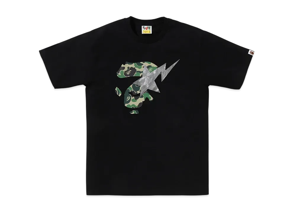 A BATHING APE ABC Camo Ape Face Sta Tee "Black/Green"