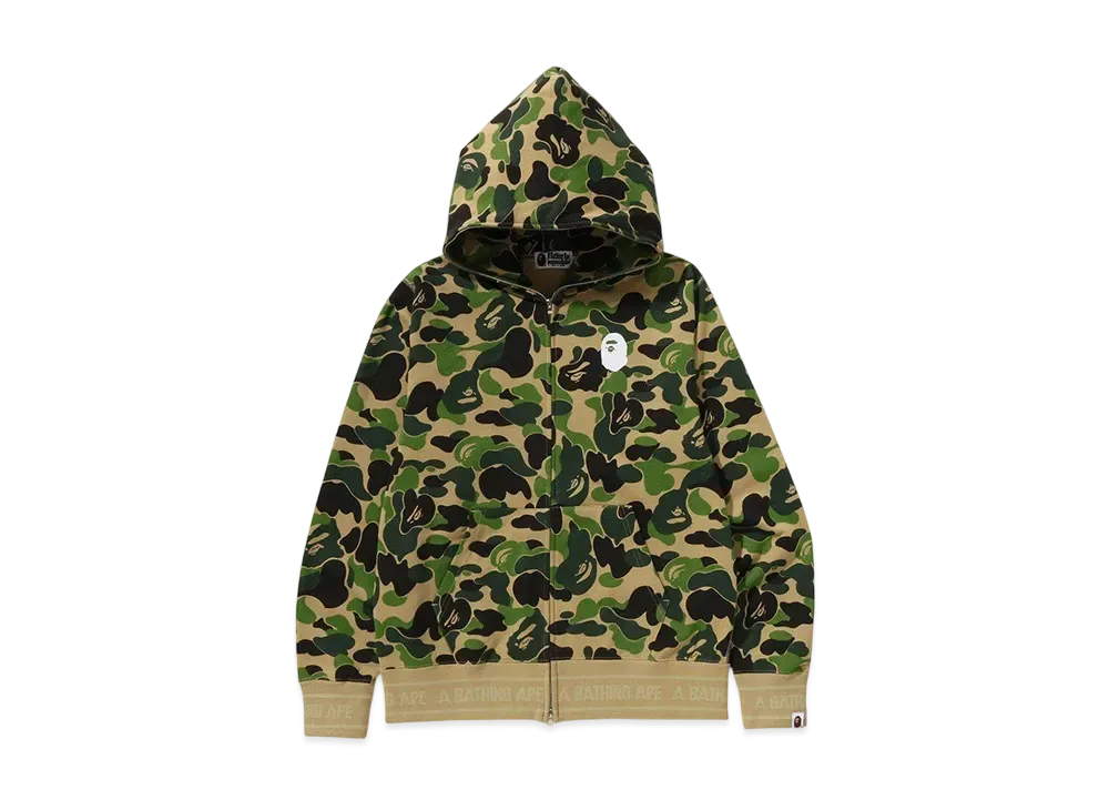 A BATHING APE ABC Camo Logo Rib Full Zip Hoodie "Green"